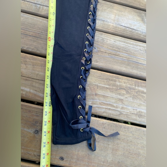 Topshop LACE UP SIDE SLIM Leggings in Black PANTS US 6 - Picture 2 of 6
